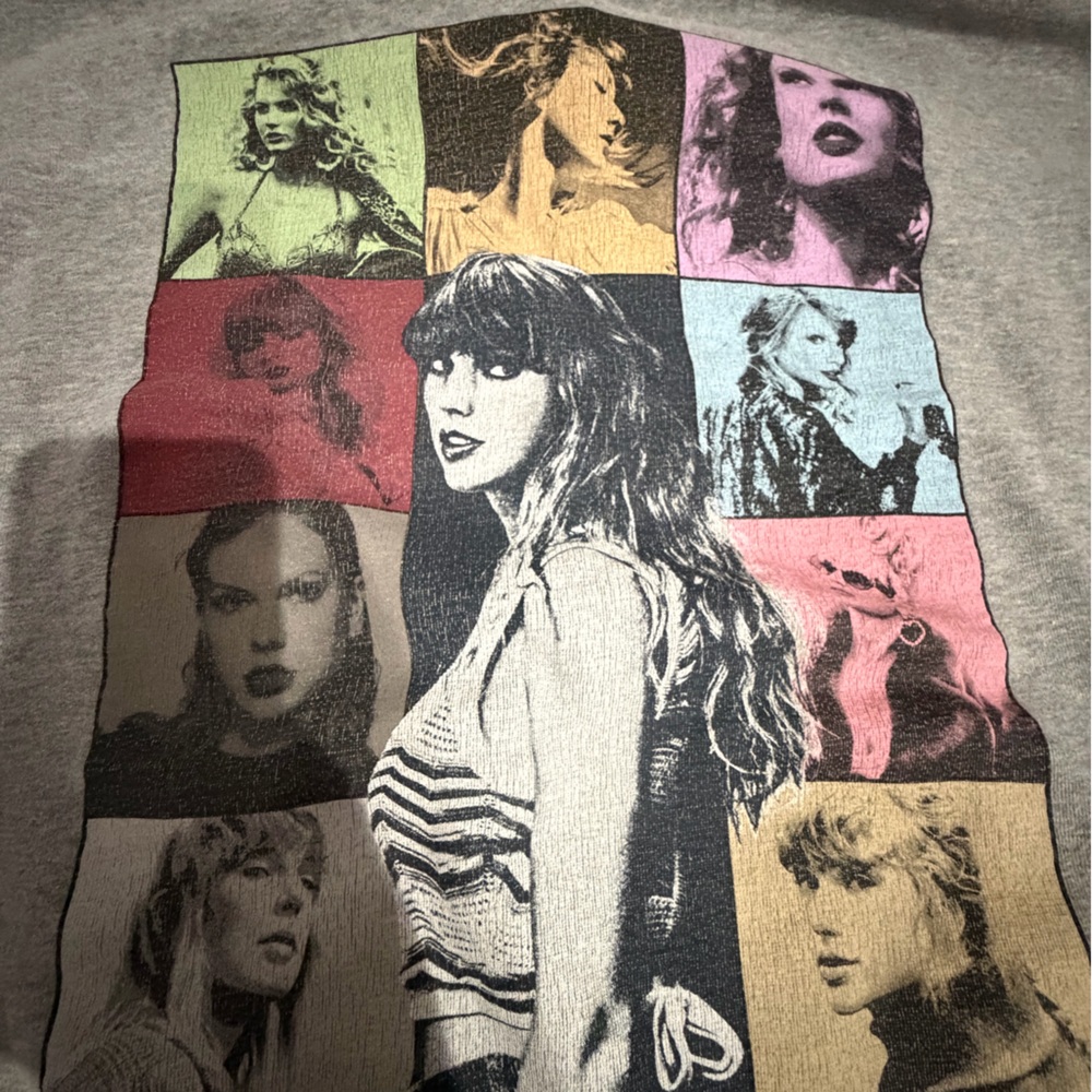 Taylor Swift Multicolor Photo Grid Graphic Sweatshirt